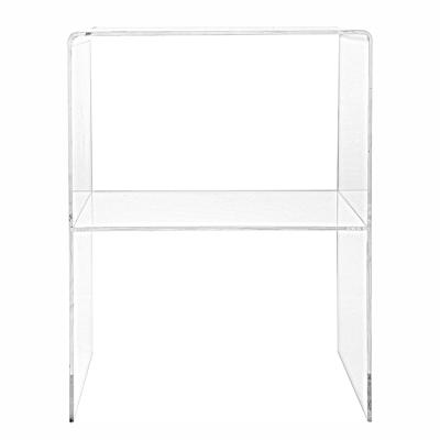 China Minimalistic design environmental friendly clear acrylic nightstand 2 shelves universal side table coffee table for sale for sale