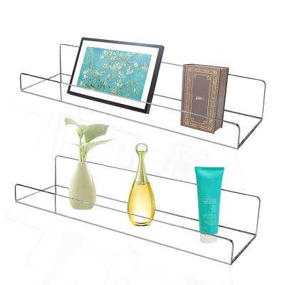 China Invisible Type Huisen Factory Supply Acrylic Transparent Wall Floating Invisible Shelf Rack Organizer for sale