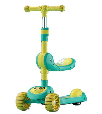 China 2021 Factory Wholesale Wheels Kids PU Scooter PP 3 Foldable Kick Scooters With Snap Wheels for sale