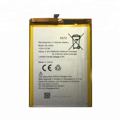 China Cell Phone 3.85V 4300mAh BL-42AX Rechargeable Li-polymer Battery For Infinix Note 4 X572 BL42AX Battery for sale