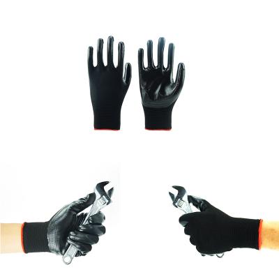 China Widely Applied 2021 High Quality Breathable Customized Polyester Nitrile Coated Work Gloves for sale