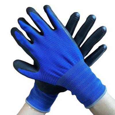 China NBR Gloves Zebra Nitrile Coated Gloves Ribbed Nitrile Coated Hand Glove Work Safety Gloves for sale