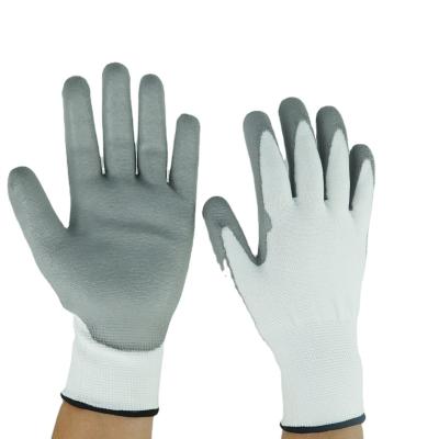 China Cut Resistant Gloves 13 Gauge Knit HPPE Fiberglass Cut-Resistant PU Coated Anti Cut Safety Work Gloves For Glass Metal Recycling for sale