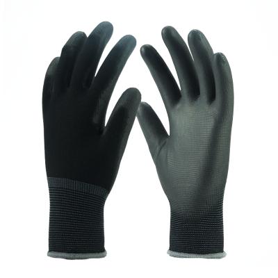 China Anti-Static Black Pu Gloves Mechanic Electronic Work Suit Pu Glove Safety Work Gloves for sale