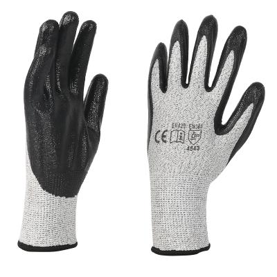 China Oil Resistant 13 Gauge Cut Resistant Gloves Custom Nitrile Gloves Cut Level 5 Work Gloves for sale