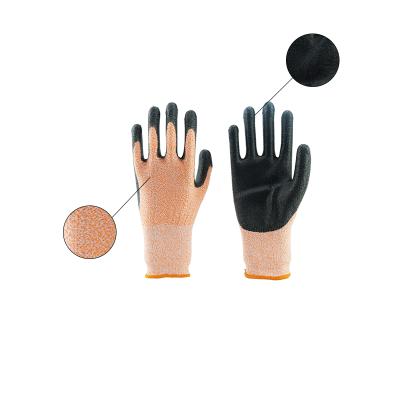 China PU Coated Gloves Breathable and Durable Cut Resistant HPPE Knit Liner PU Protective Work Gloves for sale