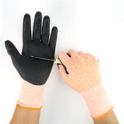 China PU Coated Gloves High Quality Best Selling Cut Level 3 Heavy Duty PU Coated Safety Gloves for sale