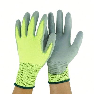 China Level 5 Anti-cut China Anti-cut PU Coated Hppe Safety Work Gloves for sale