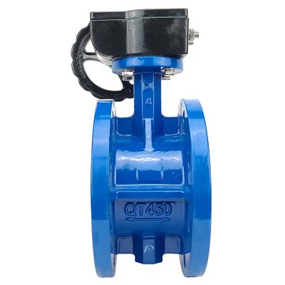 China Resilient seated type butterfly valve pn16 dual drive general gearbox gear disc epdm butterfly valve turbine flange butterfly valve for sale