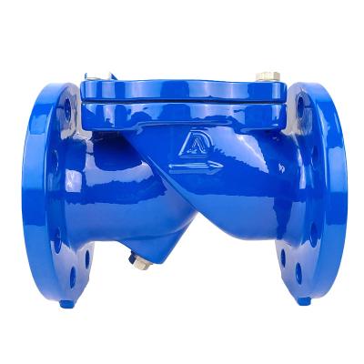 China General Pn16 One Way Cast Iron Check Valve Flanged Ductile Water Hammer Check Valve Rubber Disc Price for sale