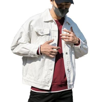 China Viable hot sale white black men's jeans denim jacket men's jackets coated winter anorak jackets for men for sale