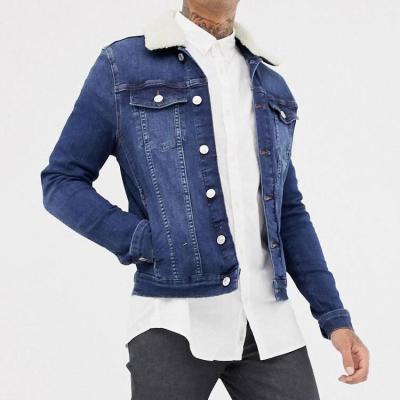 China High Quality Viable Collar Boys Short Quilted Fabric Borg Jacket Mens Jeans Fur Jackets for sale