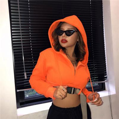 China Latest Casual Wear Breathable Women With Hood Crop Hoodies for sale