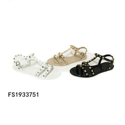 China Fashion Trend Style Popular Women Rivets Jelly Sandals PVC Upper Plastic Shoes for sale