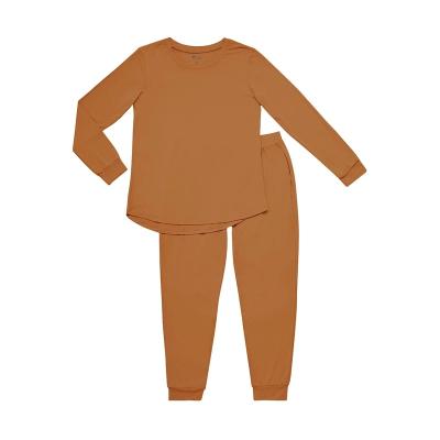 China Wholesale Antibacterial Bamboo Elastic Fabric Rayon Spandex Long Sleeve Crew And Pants Baby Toddler Jogger Jogger Style Clothing for sale