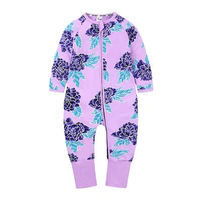 China Wholesale High Quality Custom Cute Anti-Shrink Toddler Long Sleeve Cotton Print Baby Rompers Newborn Clothes for sale