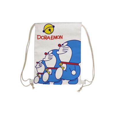 China White Linen Sublimation Drawstring Backpack Custom Photo Printing Linen Drawstring Bag for sale