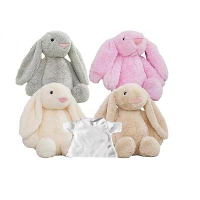 China DIY 30cm Sublimation Stuffed Animals Easter Bunny Plush Toy With Customizable T Shirt for sale