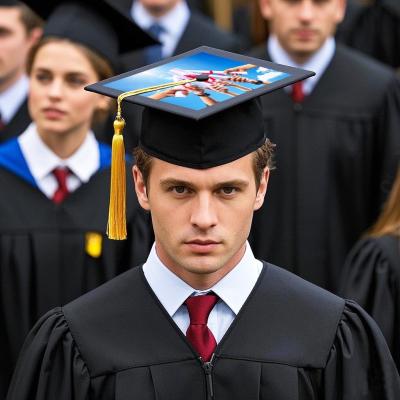 China Printable Sublimation Graduation Cap Blanks For DIY Printing Sublimation Academic Mortarboard for sale
