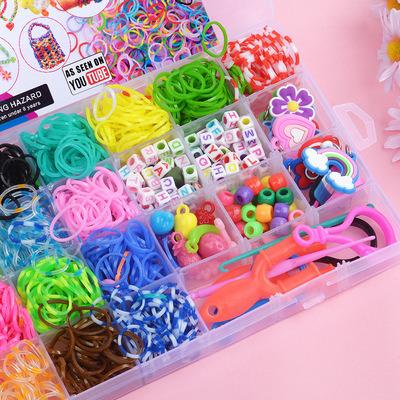 China Kids Complete Toy Premium Mixed Colors Rainbow DIY Elastic Bands Complete Elastic Band Bracelet Kit ColorfulBand Set for sale