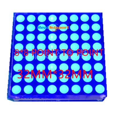 China Common Cathode 32*32MM Blue LED Dot Matrix Display 8x8 3mm LED Display 1088AB 32*32MM for sale