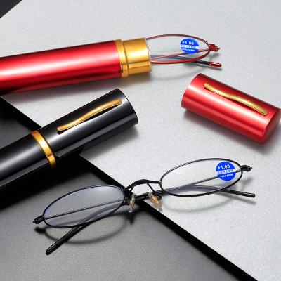 China Retractable lightweight and easy to carry tr90 reading glass blue light anti jamming with case for sale