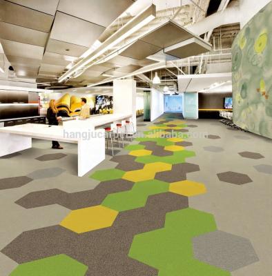 China High Quality Wear-Resisting Scratch Hexagon Carpet Tiles For Office HUANG A1 Shanghai HangJu New Design for sale