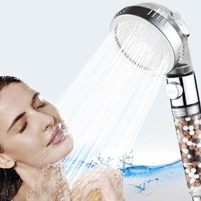 China No Diverter Shower Head With Filter Beads, 3 Modes Showerhead Envy Showerhead With On Off Switch, Eco Water Spa Hand Held Shower Head for sale