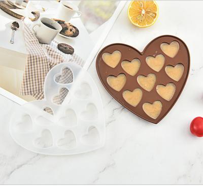 China Sustainable Cake Tools 10 Silicone Chocolate Heart Shaped Cake Molds Cake Mold 3d Decorating Fondant Tools for sale