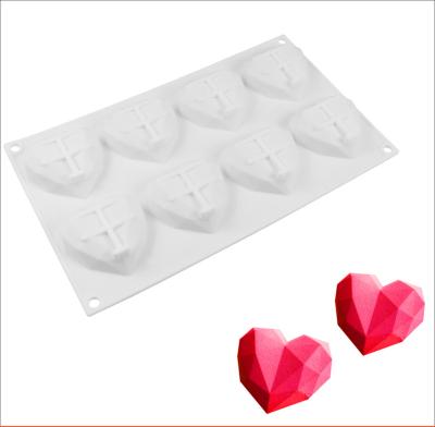 China Viable baking tools silicone heart shape soap mold heart shape silicone cake mold dimensional silicone for sale