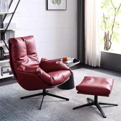 China Swivel chair designer sofa luxury leather luxury chair (the other) Italian simple modern minimalist adjustable lounge chair light for sale