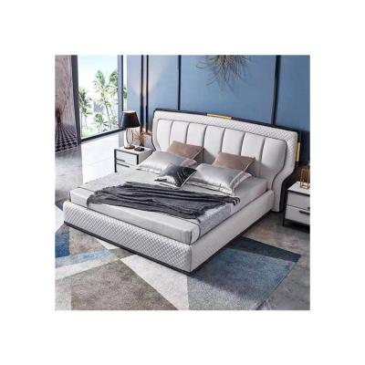 China Double bed (latest design others) 2021 fabric backrest adjustable high quality home bed for sale