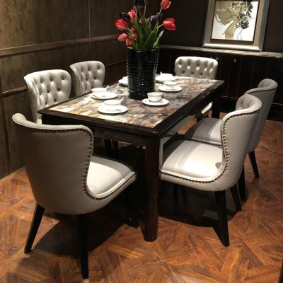 China (Others) Royal Ware Adjustable Luxury Oak Dining Room Furniture Chairs, Modern Elegant Leather Dining Chair for sale