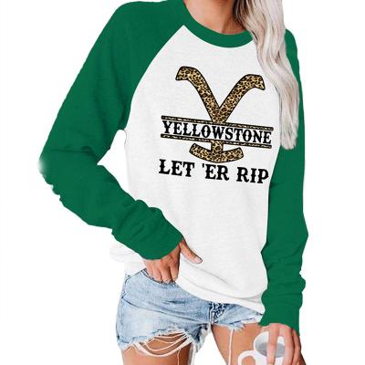 China Sustainable Women's Crew Neck Letter Print Long Sleeve Sweater for sale