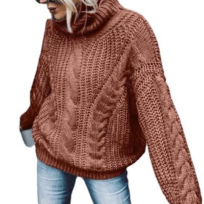 China Anti-Wrinkle Fashion Women Turtle Neck Sweaters Long Sleeves Blouse Solid Knitting Sweater for sale