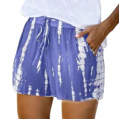 China Comfortable Shorts Breathable Drawstring Summer Elastic Waistband With Pockets Striped Casual Loose Shorts For Women for sale