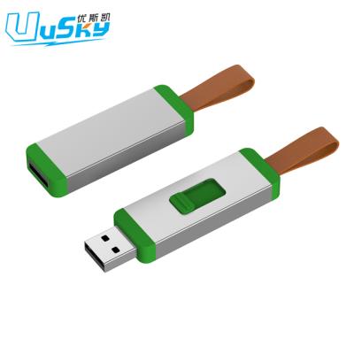 China New Model Rectangle USB 2.0 With Leather Lanyard USB Flash Drive With Custom Logo for sale