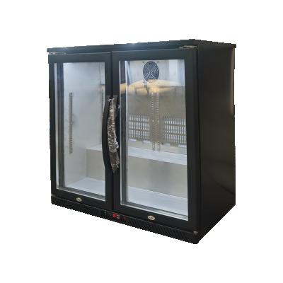 China Single-Temperature Double Door Beer Cooler Bar Fridge Cooler Under Glass Counter Door Back Bar Bottle Beer Fridge for sale