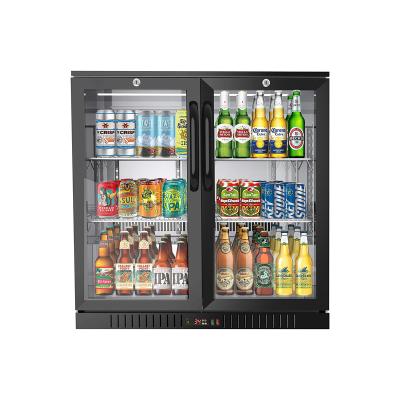 China Single-temperature 2 door back bar mini glass door cooler glass refrigerator showcase glass door for sale