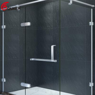 China Double Side Stainless Steel Modern Towel Bar Bathroom Glass Shower Door Handle for sale