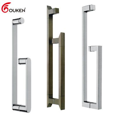 China Modern Factory Back to Back L Shape Modern Stainless Steel Door Handle Bathroom Shower Glass Door Handle for sale