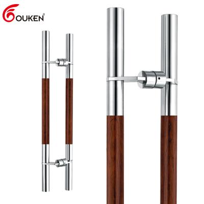 China Modern High Quality Interior Modern Hotel Museum Office Building Entrance Main Commercial Building Wooden Door Handle for sale