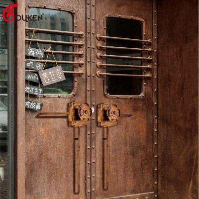 China Modern European Style Wooden Door Handles Antique Home Brass Gold Hotel Bar Decorative Use Door Handle for sale