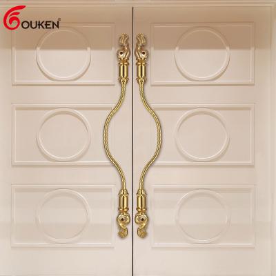 China Front Door Luxury Gold Wooden Door Handles Modern High Quality Decorative Luxury European For Hotel Room for sale