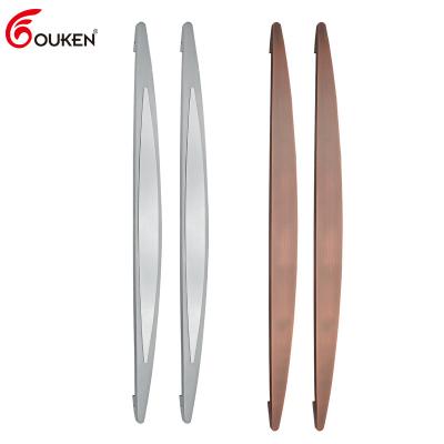 China Manufacturer Modern Large Front Door Handle For Hotel Modern Silver Brass Office Entrance Exterior Door Pull Handle for sale