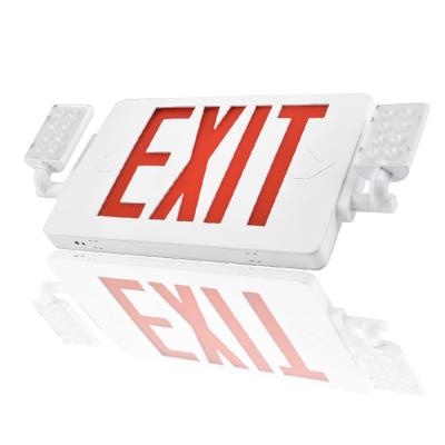 China For Home FEITUO-CHINA TOP 1 Emergency Exit Sign Supplier Since1967-NEW Slim UL Listed LED EMERGENCY EXIT SIGN W/Twin Combo Heads JLECD2RW for sale