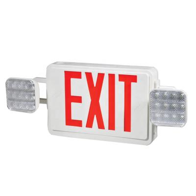 China For Home RTS TOP SALE 120V/277V Double Voltage UL cUL Listed LED Emergency Light Combo With Exit Sign JLEC2RW Emergency Lighting for sale