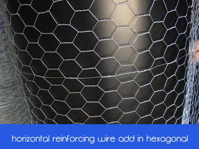 China hexagonal wire mesh/chicken wire mesh with horizontal reinforcing wire for sale