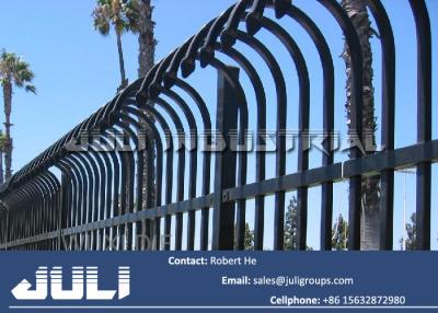 China curve top tubular security fencing, bend top tubular security fencing for sale