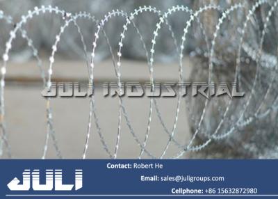 China flat wrapped razor barbed wire for sale